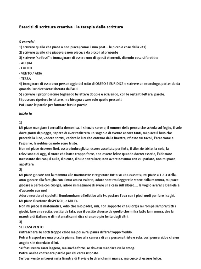 Esercizi di scrittura creativa