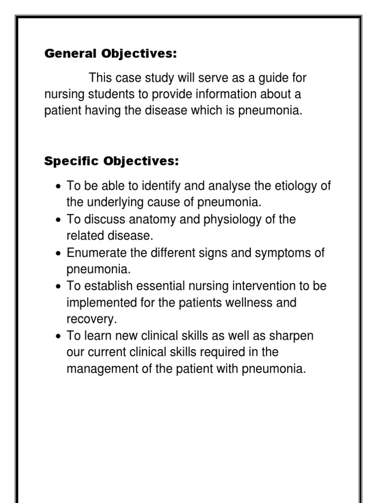 general and specific objectives in research examples