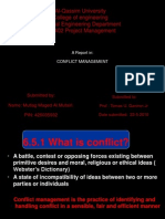 Report in Conflict Management