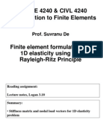 1D Finite Element Formulation for Axially Loaded Elastic Bar