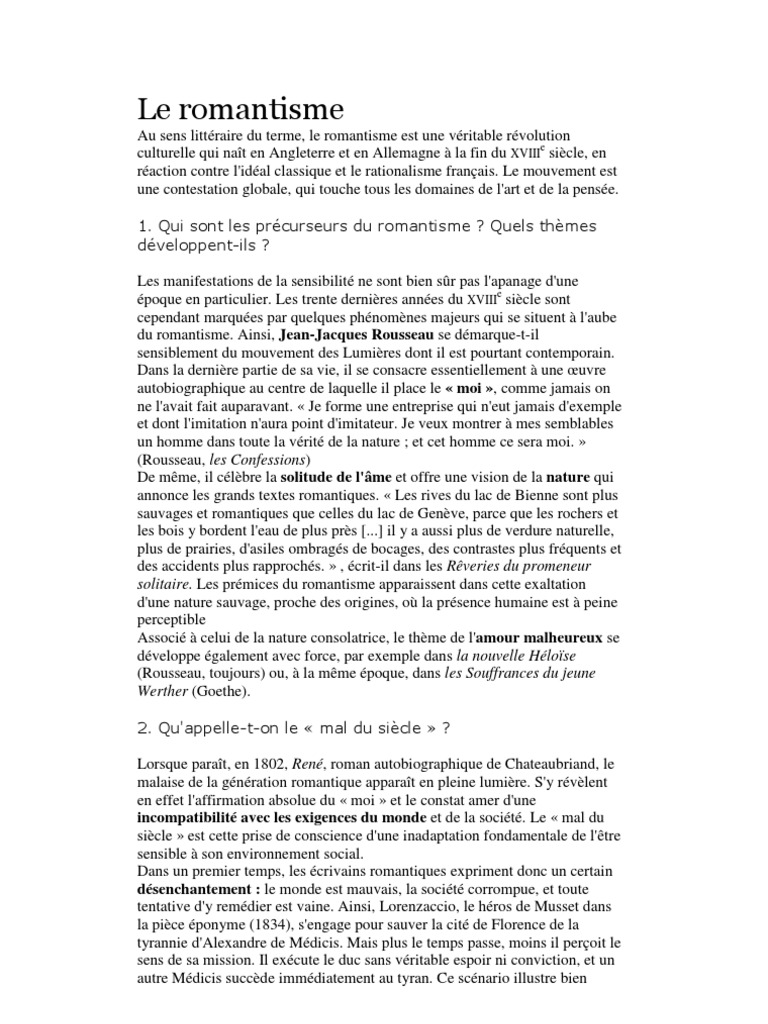 L E Romantisme Pdf Victor Hugo Romantisme