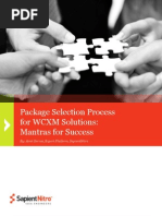 Package Selection Process for WCXM Solutions