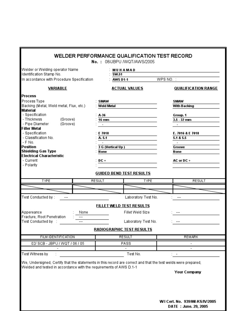 WPQR Welding Building Materials