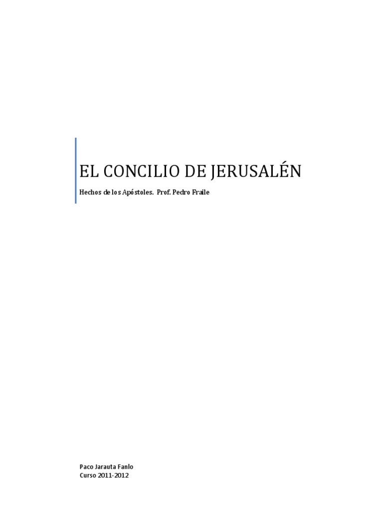 Concilio De Jerusalén Pdf Bernabé Pablo El Apóstol
