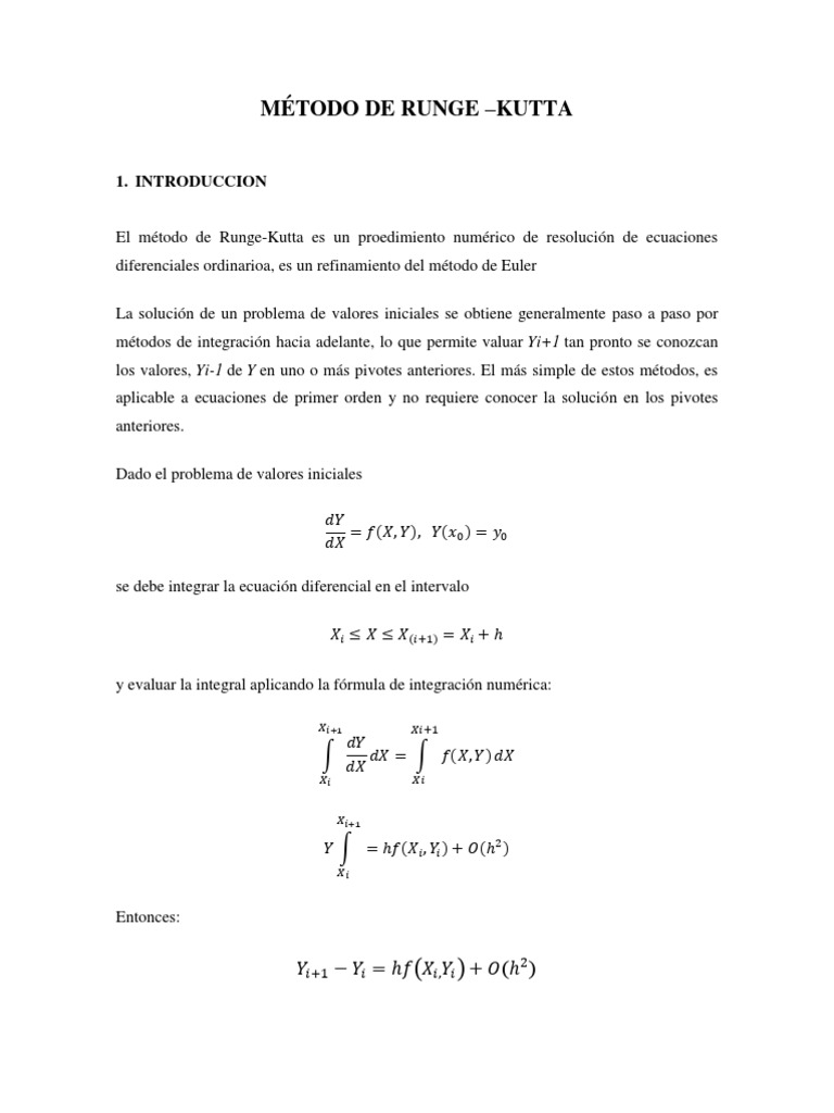 metodo de runge kutta Integral Ecuaciones diferenciales