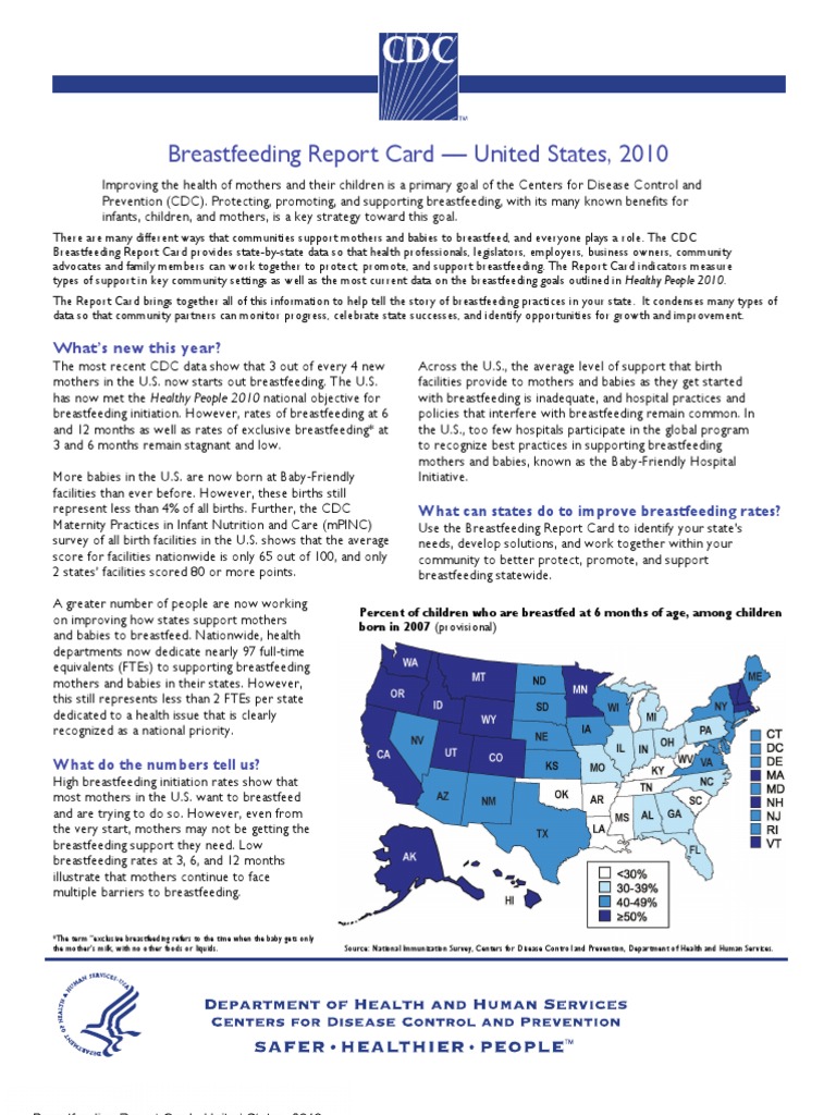 CDC Breastfeeding Report: Many Babies Stop Earlier Than Recommended