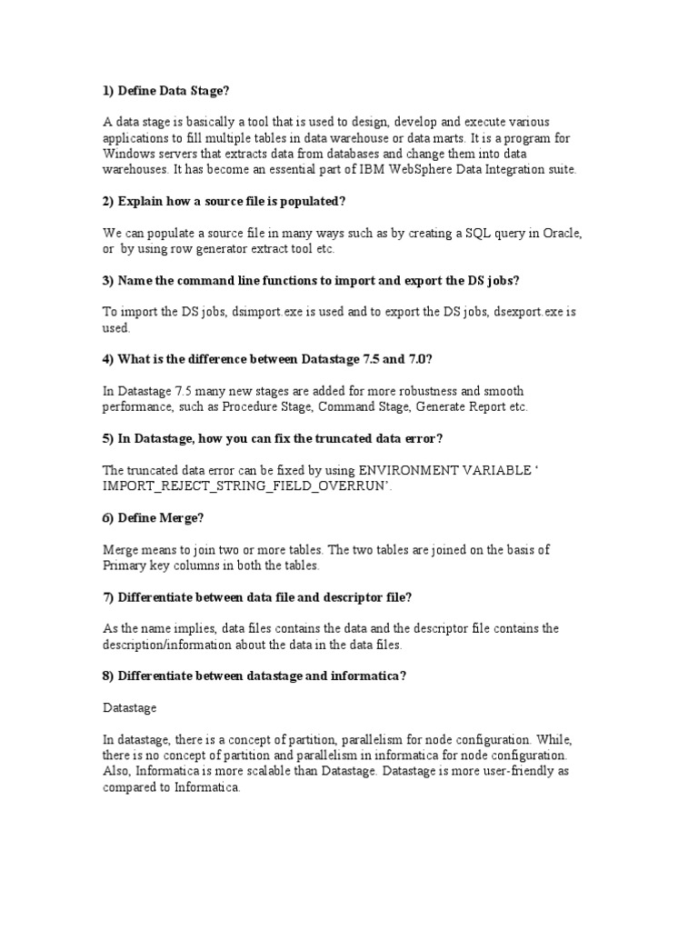 DataStage Overview and Key Concepts | PDF | Subroutine | Databases