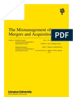 Mergers and Acquisitions Mismanagement