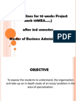 The Guidelines For 10 Weeks Project Work 10MBA ..) After 3rd Semester Master of Business Administration