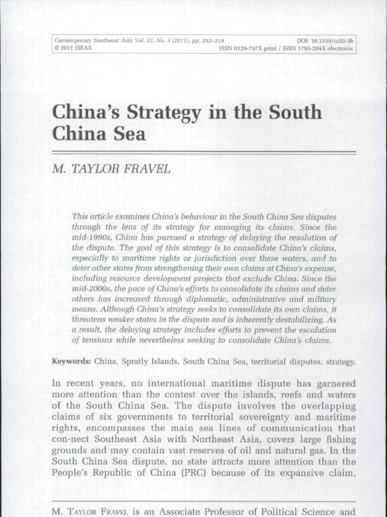 China's Strategy in The South China Sea | PDF | Territorial Waters ...