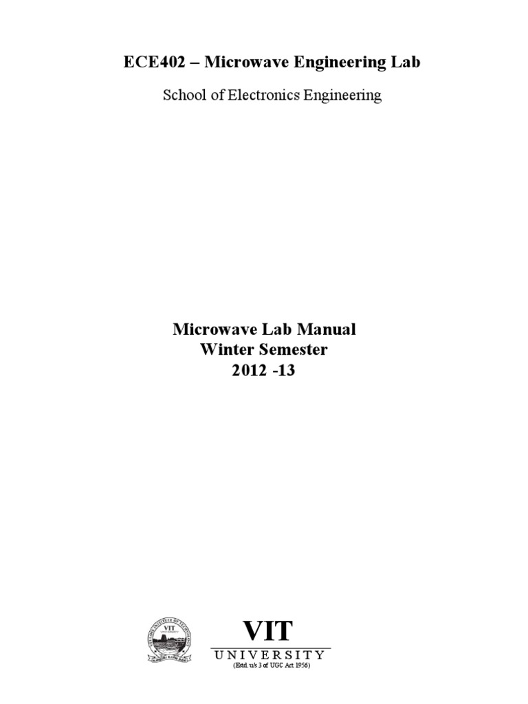 Microwave Lab Manual PDF Antenna (Radio) Electronic Filter