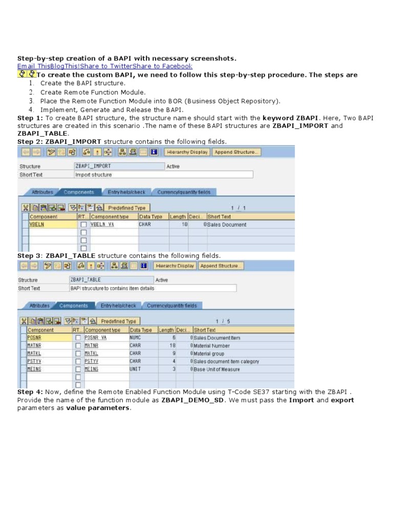 Abap Step by Step Bapi | PDF | Object Oriented Programming | World Wide Web
