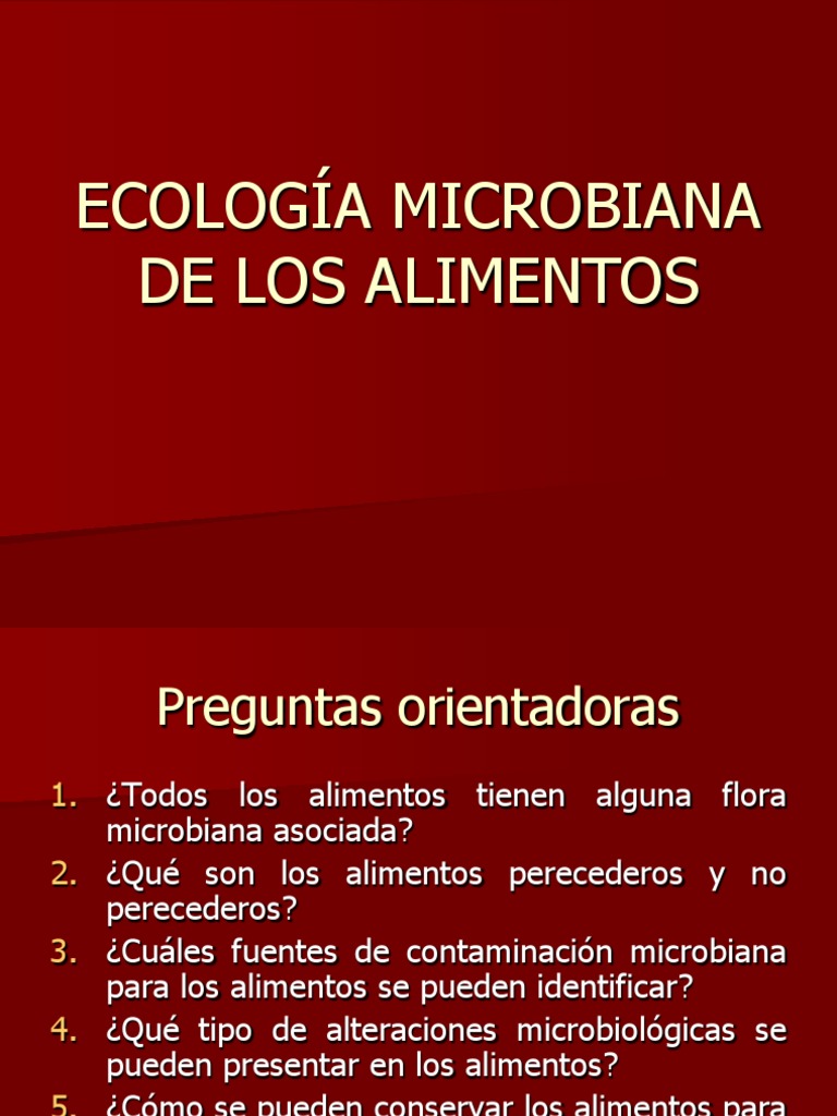 Ecologia Microbiana de Los Alimentos | PDF | Carne | Alimentos