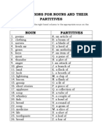 Collocations with nouns and partitives