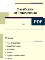 Clasification of Entreprenurship