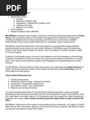 Overview Of Bill Williams Trading System Based On Chaos Theory Pdf Order Exchange Market Trend