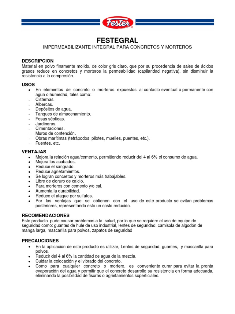 FESTER | PDF | Hormigón | Cemento