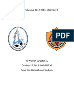 Qatar Stars League 2012-2013: Matchday 5
