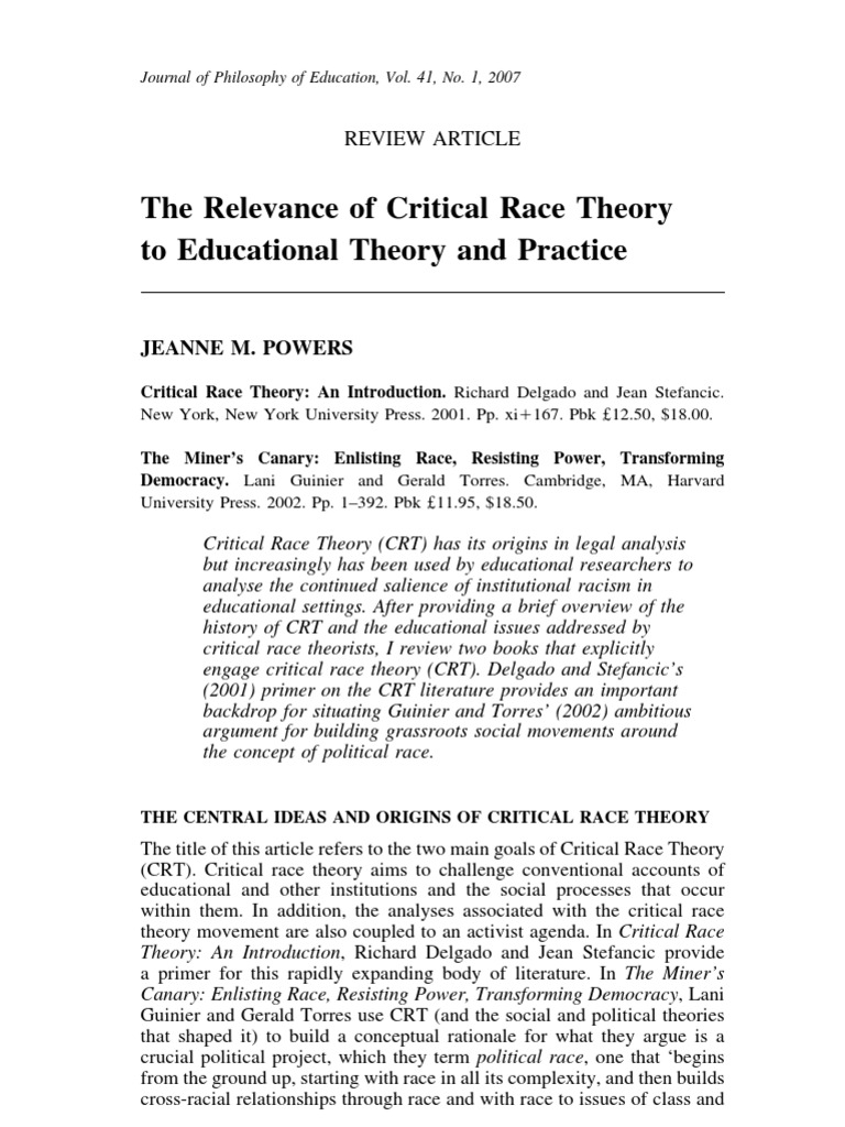 Critical Race Theory1 | PDF | Critical Race Theory | Certiorari