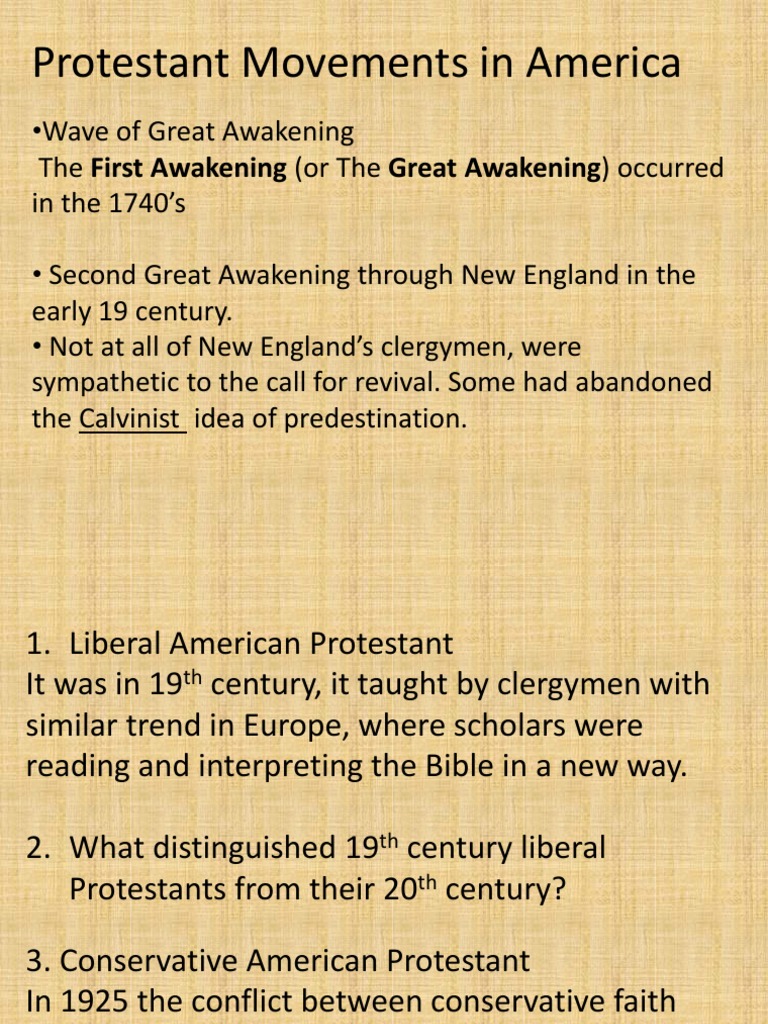 Protestant Movements in America History | PDF | Art | Religion ...
