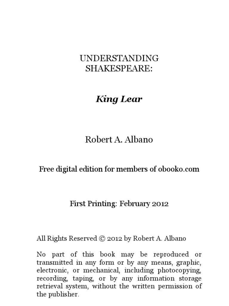King Lear PDF King Lear Seven Deadly Sins