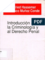 Introducción a la Criminología y al Derecho Penal de Hassemer y Muñoz Conde
