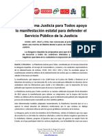 Nota Prensa Plataforma Justicia para Apoyo Manifestacion Madrid