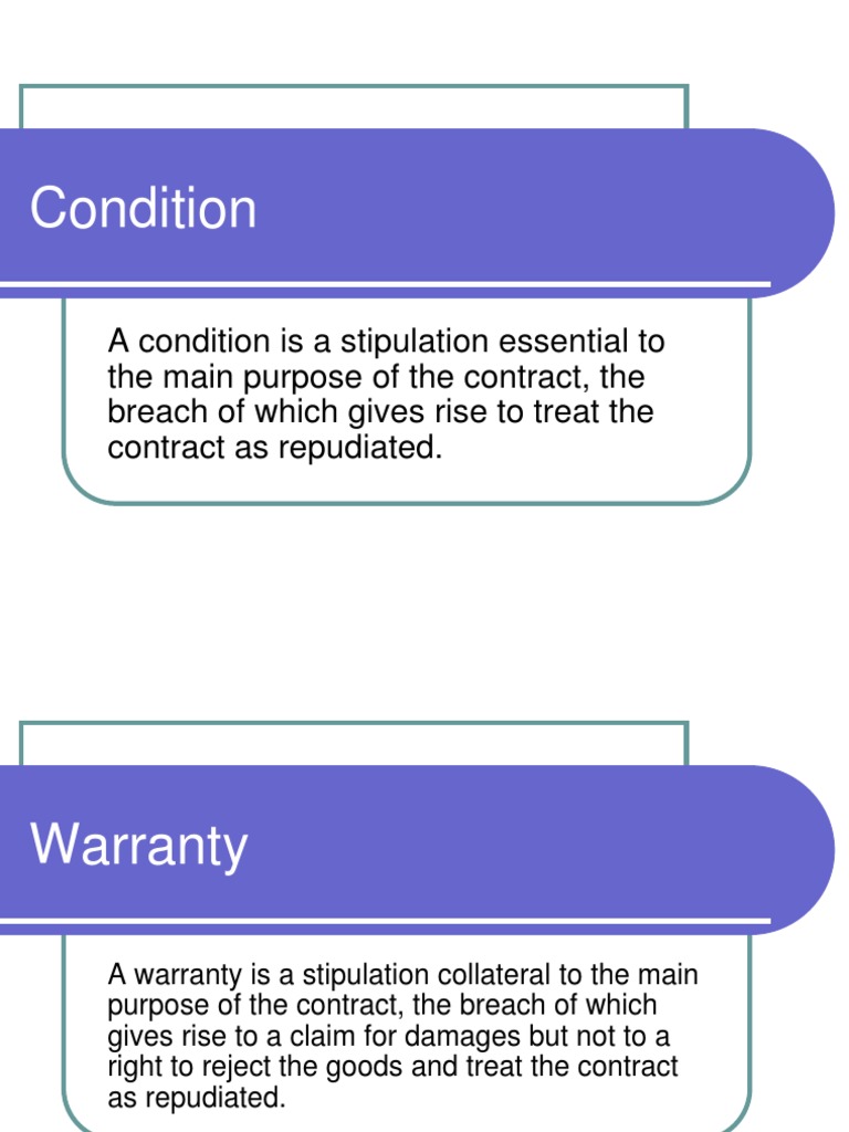 Condition & Warranties | PDF | Finance & Money Management | Law