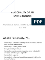 Personality of An Entrepreneur 2012