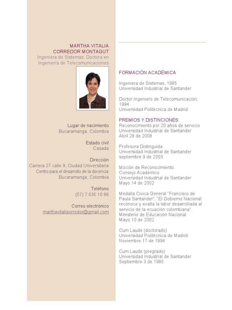 10 3 CurriculoExtenso MarthaVitalia | PDF | Ciencias de la Computación |  Maestros