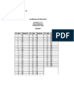 Olimpiada Biologie 2010 Barem