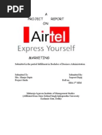 Download Project report on Airtel by Sachin SN12088786 doc pdf