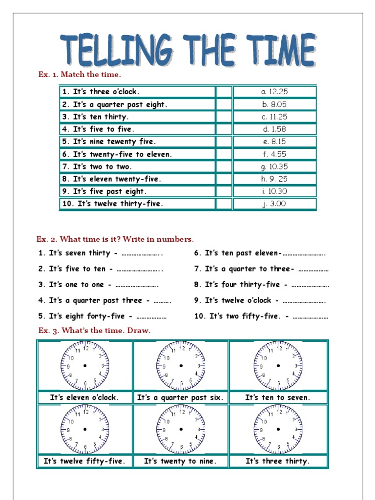 telling-the-time-worksheet