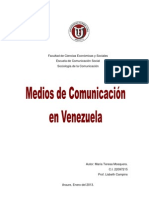 Los medios de comunicacion en Venezuela.