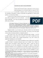 A Crise Da Educação Como Crise Da Modernidade