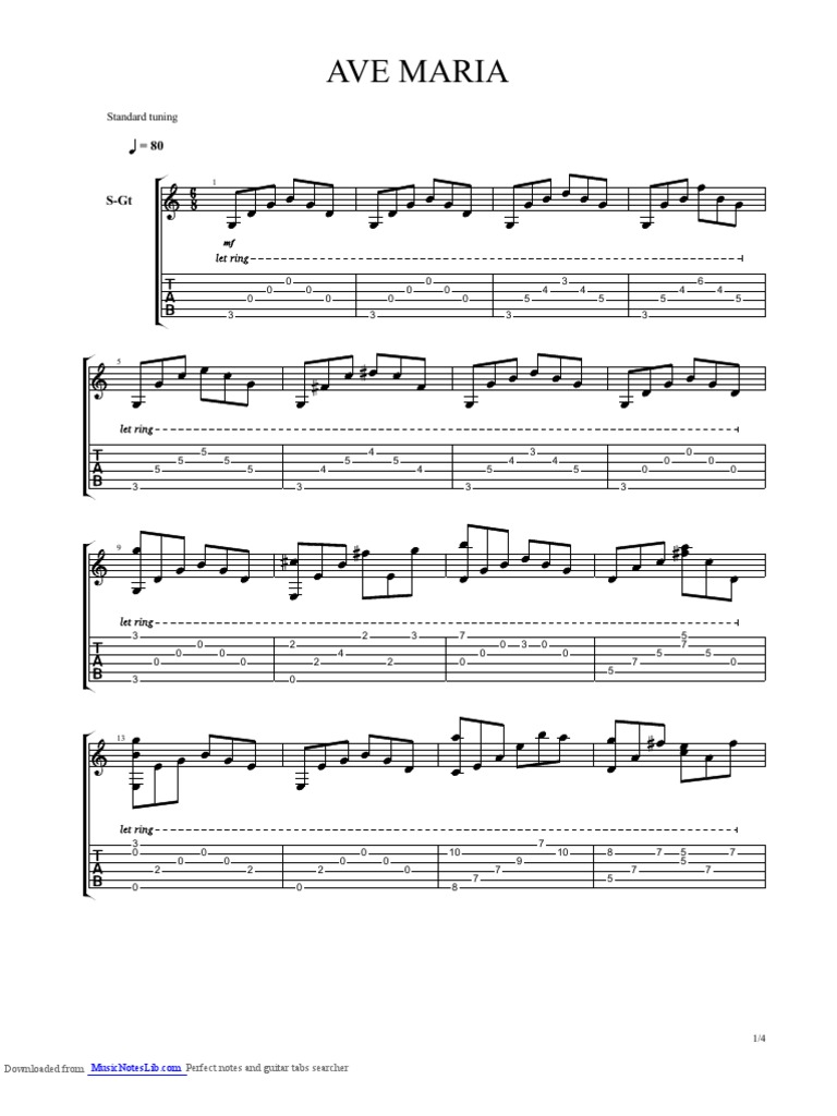 Ave Maria Tab de Michael Lucarelli | PDF | Musical Compositions | Musicology