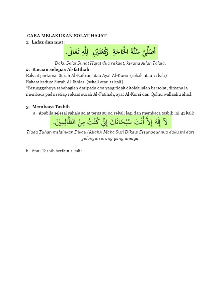 Cara Melakukan Solat Hajat Pdf