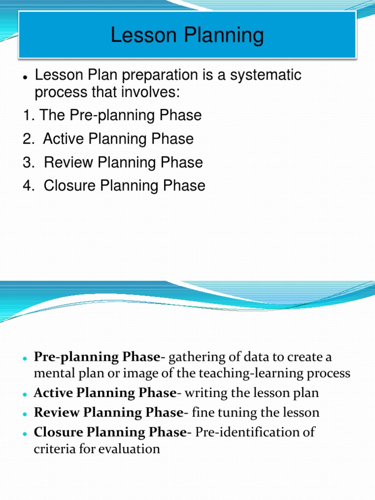 Lesson Planning Process | PDF | Lesson Plan | Attitude (Psychology)
