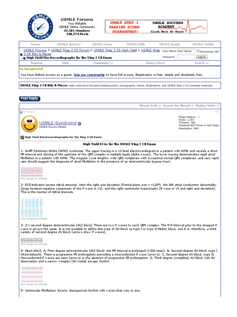 Usmle | PDF | Electrocardiography | Cardiovascular System