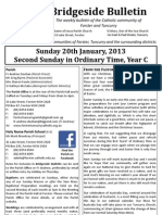 Bridgeside Bulletin: Sunday 20th January, 2013 Second Sunday in Ordinary Time, Year C