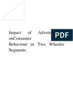 Impact of Advertisement On Consumer Buying Behaviour in Two Wheeler Segments