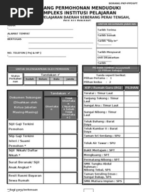 Borang Permohonan Kuarters Spt Pdf