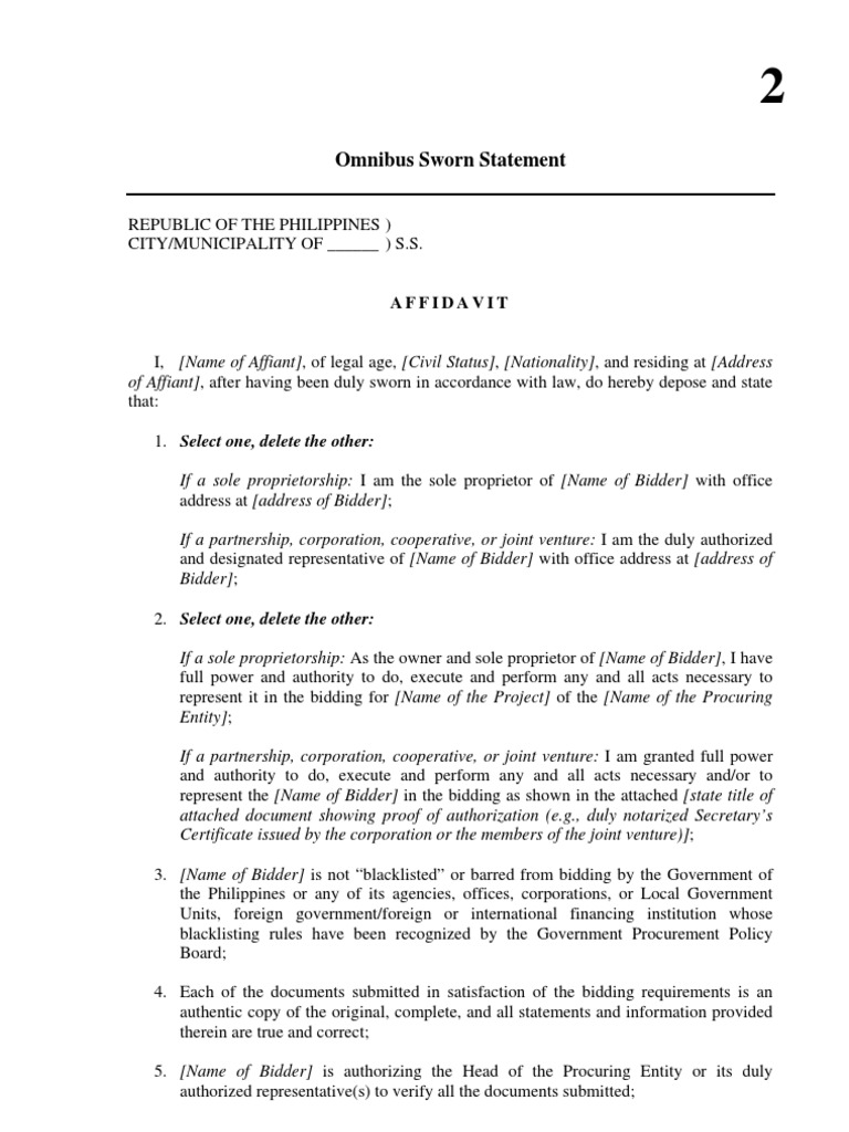 Sample Forms Dec 9 09 Affidavit Sole Proprietorship