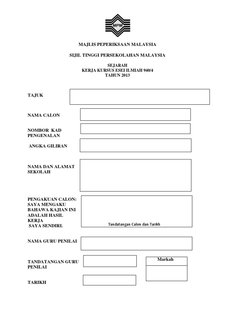 Muka Depan Pbs Sejarah Stpm Pdf