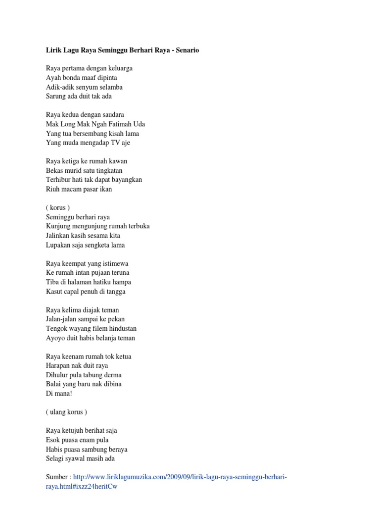 tak dapat raya lirik