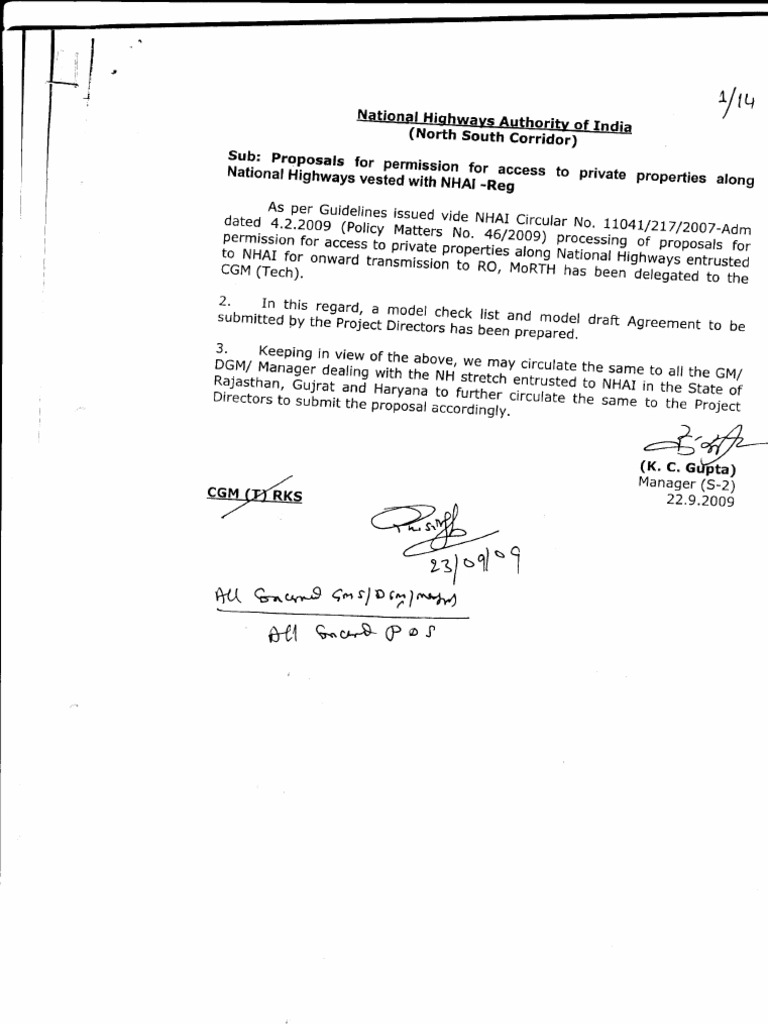 Guidelines NHAI Private Properties PDF Road Infrastructure License