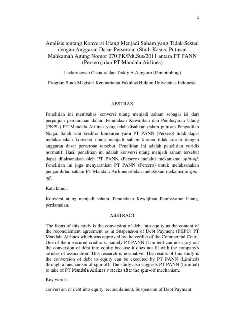 Contoh Naskah Ringkas Tesis