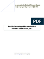 Monthly Chronology of Burma's Political Prisoners for December 2012