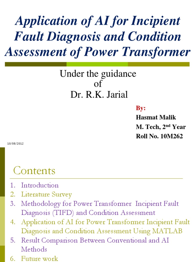 Application of AI For Incipient Fault Diagnosis and Condition ... Circuit Diagram