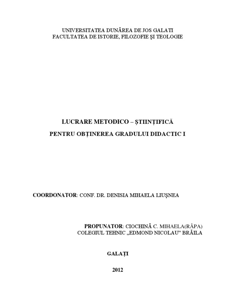 Gradul I | PDF
